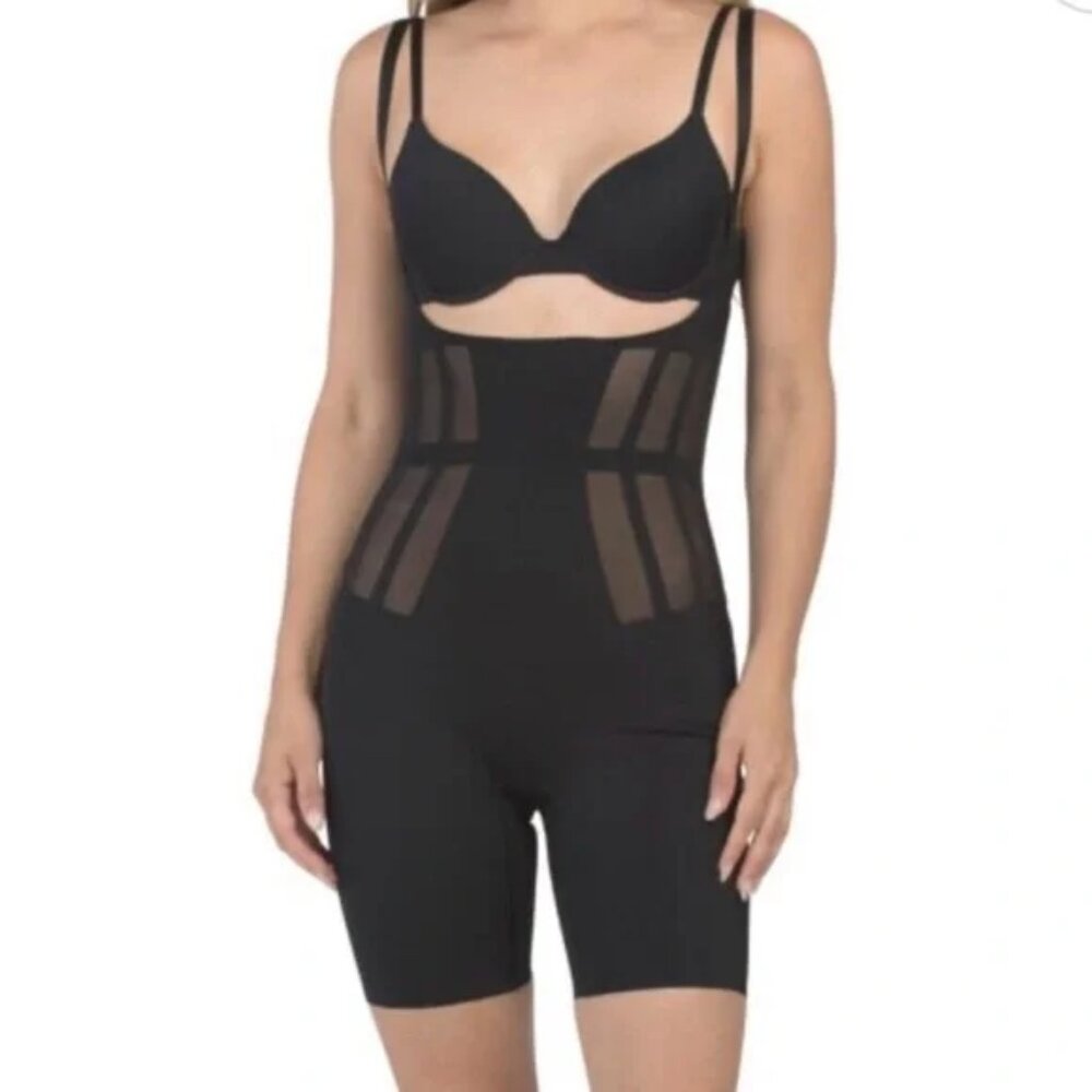 COMMANDO Lux Control High Waist Open Bust Bodysuit Shapewear Black Womens Medium